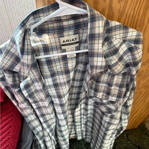 Ariat Men's Navy and White Checkered Shirt